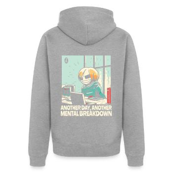 Another nervous breakdown in the office - Unisex Premium Organic Zip Hoodie - heather grey - Back - Nico (187cm)