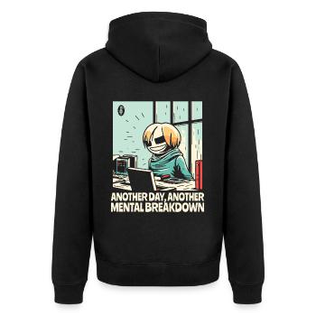 Another nervous breakdown in the office - Unisex Premium Organic Zip Hoodie - black - Back - Nico (187cm)