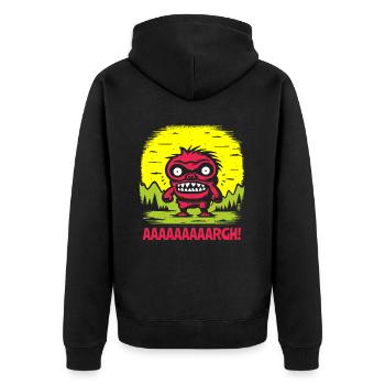 Little Rascal - Always Angry - Unisex Premium Organic Zip Hoodie - black - Back - Nico (187cm)