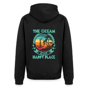 Boat Captain Funny Boat Sailing Lake Boater - Unisex Premium Organic Zip Hoodie - black - Back - Nico (187cm)