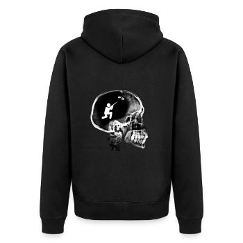 Amateur Shooter Paintball Gewehr Gewehr - Unisex Premium Bio Zip Hoodie - Schwarz - Hinten - Nico (187cm)