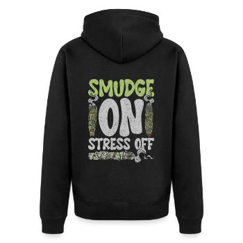 Smudging Flat Fumigation Smudge On Stress Off - Veste à capuche bio Premium Unisexe - noir - Dos - Nico (187cm)