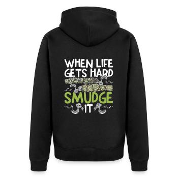 Purification quand la vie devient dure Spurge It - Veste à capuche bio Premium Unisexe - noir - Dos - Nico (187cm)