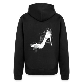 Mode Talons Hauts À La Mode - Veste à capuche bio Premium Unisexe - noir - Dos - Nico (187cm)