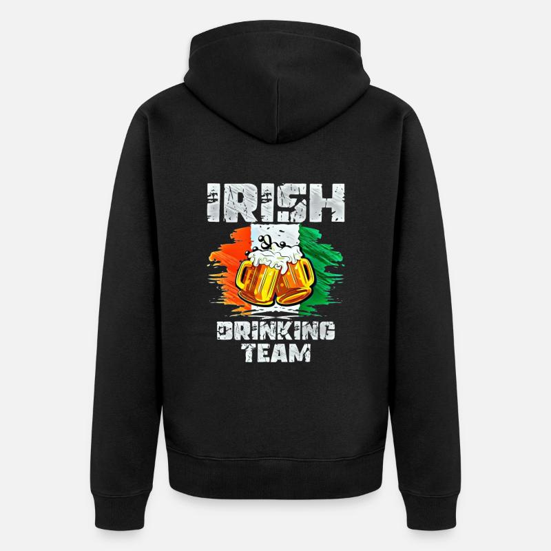 Équipe de beuverie d’Irlande - Veste à capuche bio Premium Unisexe - noir