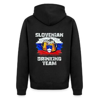 Équipe de beuverie de Slovénie - Veste à capuche bio Premium Unisexe - noir - Dos - Nico (187cm)