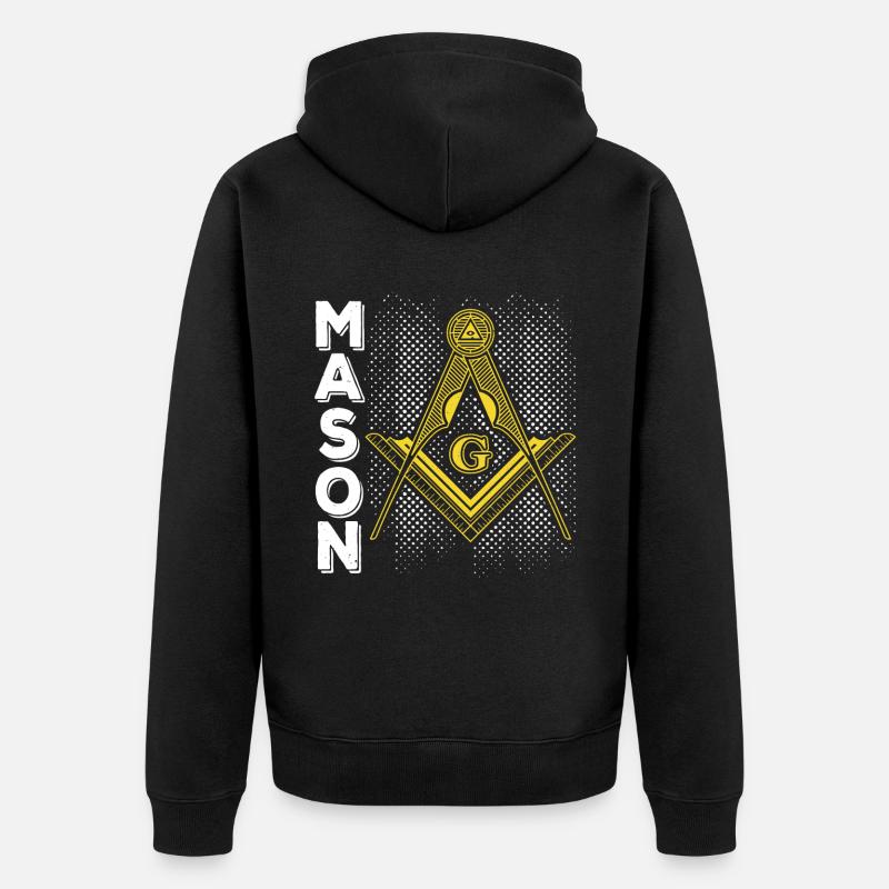 Masonic Freemasonry Fraternal - Unisex Premium Bio Zip Hoodie - Schwarz