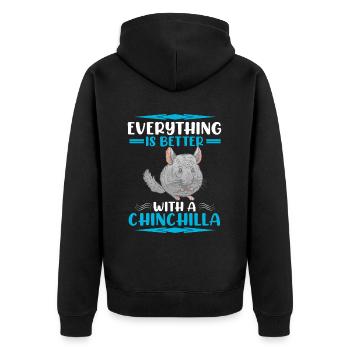 Mieux avec Chinchilla Rongent Woolly Mouse - Veste à capuche bio Premium Unisexe - noir - Dos - Nico (187cm)