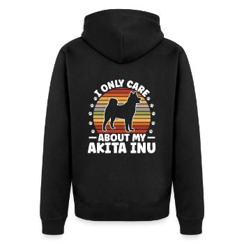 Il suffit de penser à l’Akita Inu, l’Akita Inu japonais - Veste à capuche bio Premium Unisexe - noir - Dos - Nico (187cm)