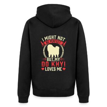 Do Khyi m’aime Dogue allemand tibétain - Veste à capuche bio Premium Unisexe - noir - Dos - Nico (187cm)