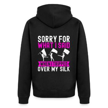 Fahnenschwenker Marching Band Color Guard - Unisex Premium Bio Zip Hoodie - Schwarz - Hinten - Nico (187cm)