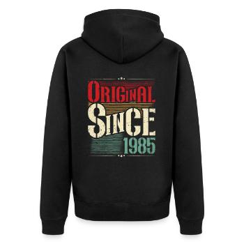 1985 Anniversaire Né En 1985 Rétro Vintage - Veste à capuche bio Premium Unisexe - noir - Dos - Nico (187cm)