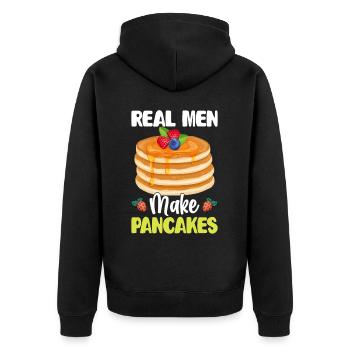 Pancake Maker - Unisex Premium Organic Zip Hoodie - black - Back - Nico (187cm)