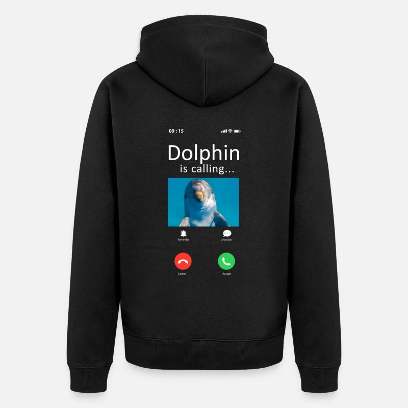 Dolphin Phone Display Dolphin Est - Veste à capuche bio Premium Unisexe - noir