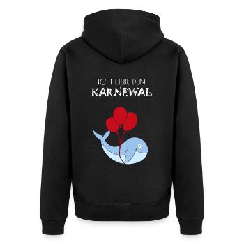 Karnewal Karneval Fasching Fasnacht Konfetti - Unisex Premium Bio Zip Hoodie - Schwarz - Hinten - Nico (187cm)