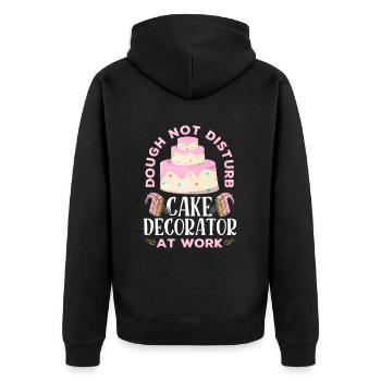 Cupcake-künstler Backt - Unisex Premium Bio Zip Hoodie - Schwarz - Hinten - Nico (187cm)