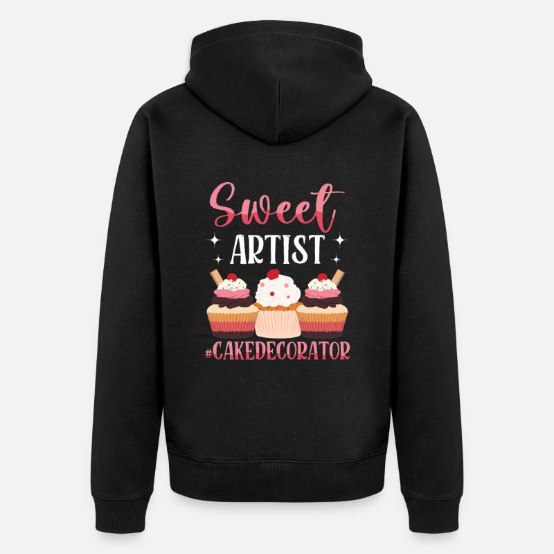 Cupcake artiste cuisson - Veste à capuche bio Premium Unisexe - noir