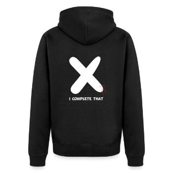 Cross-titching je complète ceci - Veste à capuche bio Premium Unisexe - noir - Dos - Nico (187cm)