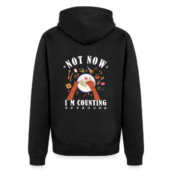 Ne faites pas de point de croix maintenant je compte le point de croix - Veste à capuche bio Premium Unisexe - noir - Dos - Nico (187cm)