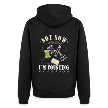 Ne faites pas de point de croix maintenant je compte le point de croix - Veste à capuche bio Premium Unisexe - noir - Dos - Nico (187cm)