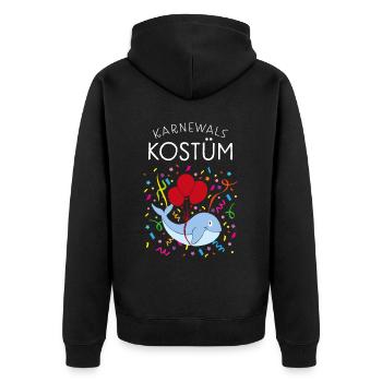 Karnewal Karneval Fasching Konfetti Kostümersatz - Unisex Premium Bio Zip Hoodie - Schwarz - Hinten - Nico (187cm)