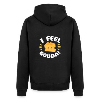 Cheese Cheesecake Food Gift - Unisex Premium Organic Zip Hoodie - black - Back - Nico (187cm)