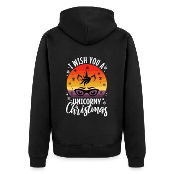 Je vous souhaite un Noël de Licorne - Veste à capuche bio Premium Unisexe - noir - Dos - Nico (187cm)