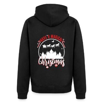 Have a magical christmas - Unisex Premium Organic Zip Hoodie - black - Back - Nico (187cm)