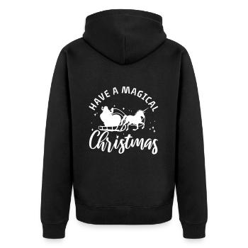 Have a magical christmas - Unisex Premium Organic Zip Hoodie - black - Back - Nico (187cm)
