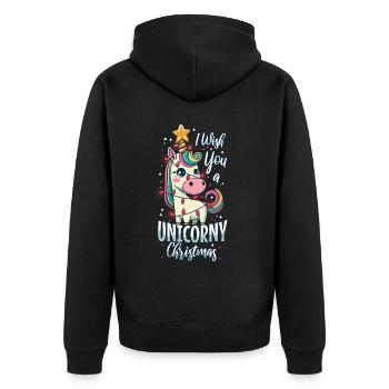 Je vous souhaite un Noël de Licorne - Veste à capuche bio Premium Unisexe - noir - Dos - Nico (187cm)