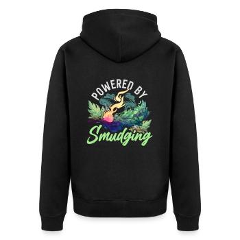 Powered By Smudging Smudging Apartment Fumigation - Unisex Premium Organic Zip Hoodie - black - Back - Nico (187cm)