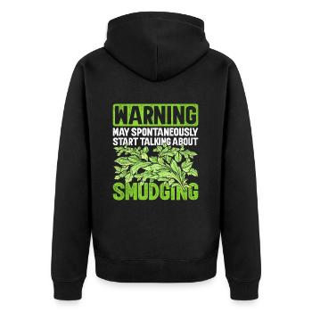 Smudging Apartment Fumigation - Unisex Premium Organic Zip Hoodie - black - Back - Nico (187cm)