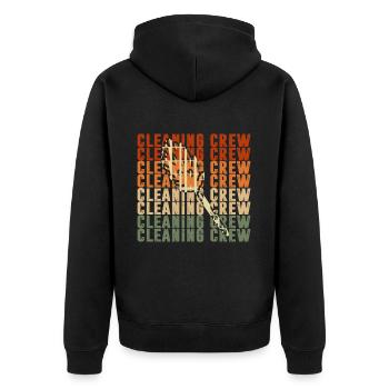 Housekeeping Week Geschenke Reinigungsliebhaber - Unisex Premium Bio Zip Hoodie - Schwarz - Hinten - Nico (187cm)