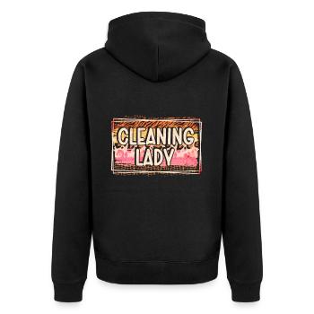 Housekeeping Week Geschenke Reinigungsliebhaber - Unisex Premium Bio Zip Hoodie - Schwarz - Hinten - Nico (187cm)