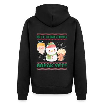 Is It Christmas Break Yet? Sweet snowman teacher - Unisex Premium Organic Zip Hoodie - black - Back - Nico (187cm)