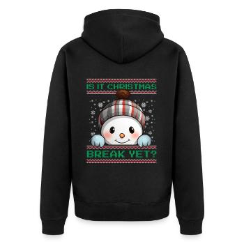 Is It Christmas Break Yet? Cute Snowman Teacher - Unisex Premium Organic Zip Hoodie - black - Back - Nico (187cm)