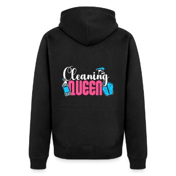 Housekeeping Week Geschenke Reinigungsliebhaber - Unisex Premium Bio Zip Hoodie - Schwarz - Hinten - Nico (187cm)