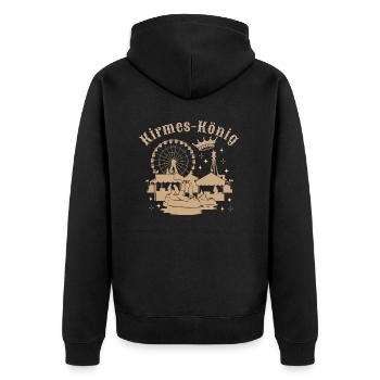 Kirmeskönig Jahrmarkt Volksfest Rummelplatz - Unisex Premium Bio Zip Hoodie - Schwarz - Hinten - Nico (187cm)