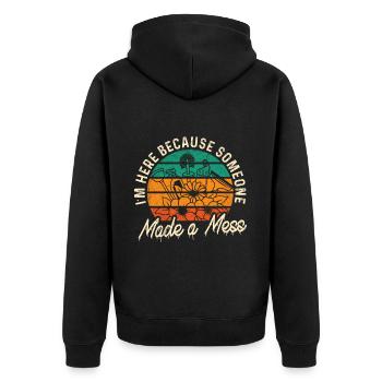 Housekeeping Week Geschenke Reinigungsliebhaber - Unisex Premium Bio Zip Hoodie - Schwarz - Hinten - Nico (187cm)