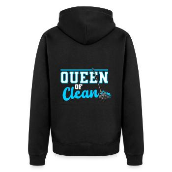 Housekeeping Week Geschenke Reinigungsliebhaber - Unisex Premium Bio Zip Hoodie - Schwarz - Hinten - Nico (187cm)