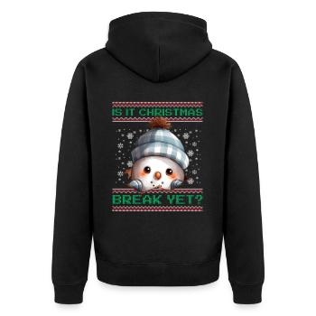 Is It Christmas Break Yet? Cute Snowman Teacher - Unisex Premium Organic Zip Hoodie - black - Back - Nico (187cm)