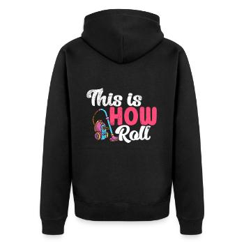 Housekeeping Week Geschenke Reinigungsliebhaber - Unisex Premium Bio Zip Hoodie - Schwarz - Hinten - Nico (187cm)
