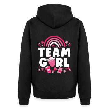 Gender Reveal Babygirl Baby Shower - Unisex Premium Bio Zip Hoodie - Schwarz - Hinten - Nico (187cm)