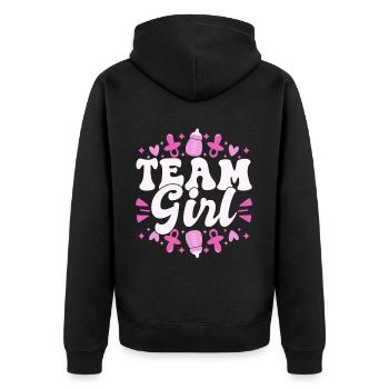 Gender Reveal Babygirl Baby Shower - Unisex Premium Bio Zip Hoodie - Schwarz - Hinten - Nico (187cm)