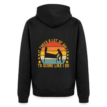 Pinball Flipper - Unisex Premium Organic Zip Hoodie - black - Back - Nico (187cm)