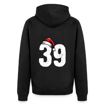 39 Number Christmas - Unisex Premium Organic Zip Hoodie - black - Back - Nico (187cm)