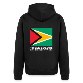 Diese Farben Fließen Durch Meine Adern Design For - Unisex Premium Bio Zip Hoodie - Schwarz - Hinten - Nico (187cm)