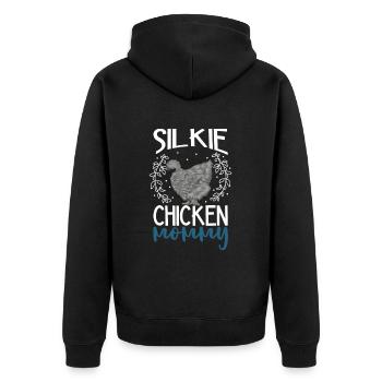 Maman de poulet soyeux - Veste à capuche bio Premium Unisexe - noir - Dos - Nico (187cm)