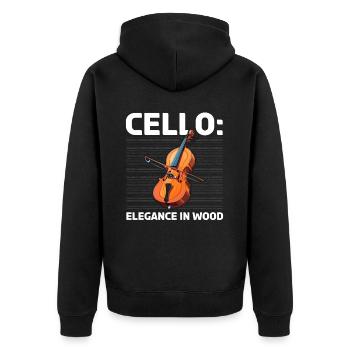 Cellist, Musikinstrument, Musiker, Cellist - Unisex Premium Bio Zip Hoodie - Schwarz - Hinten - Nico (187cm)