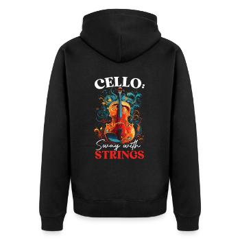Cellist Musikinstrument Musiker Cellist - Unisex Premium Bio Zip Hoodie - Schwarz - Hinten - Nico (187cm)